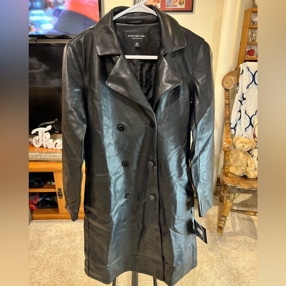 Marc New York by Andrew Marc black trench coat - Picture 3 of 6
